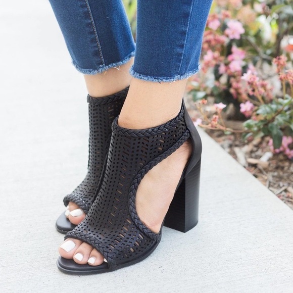 Braided Cut-out chunky heel sandals - Picture 1 of 7